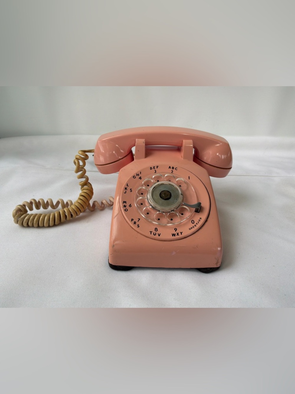 Vintage Pink Rotary Dial Telephone, Western Electric Bell System Phone, Mod 500